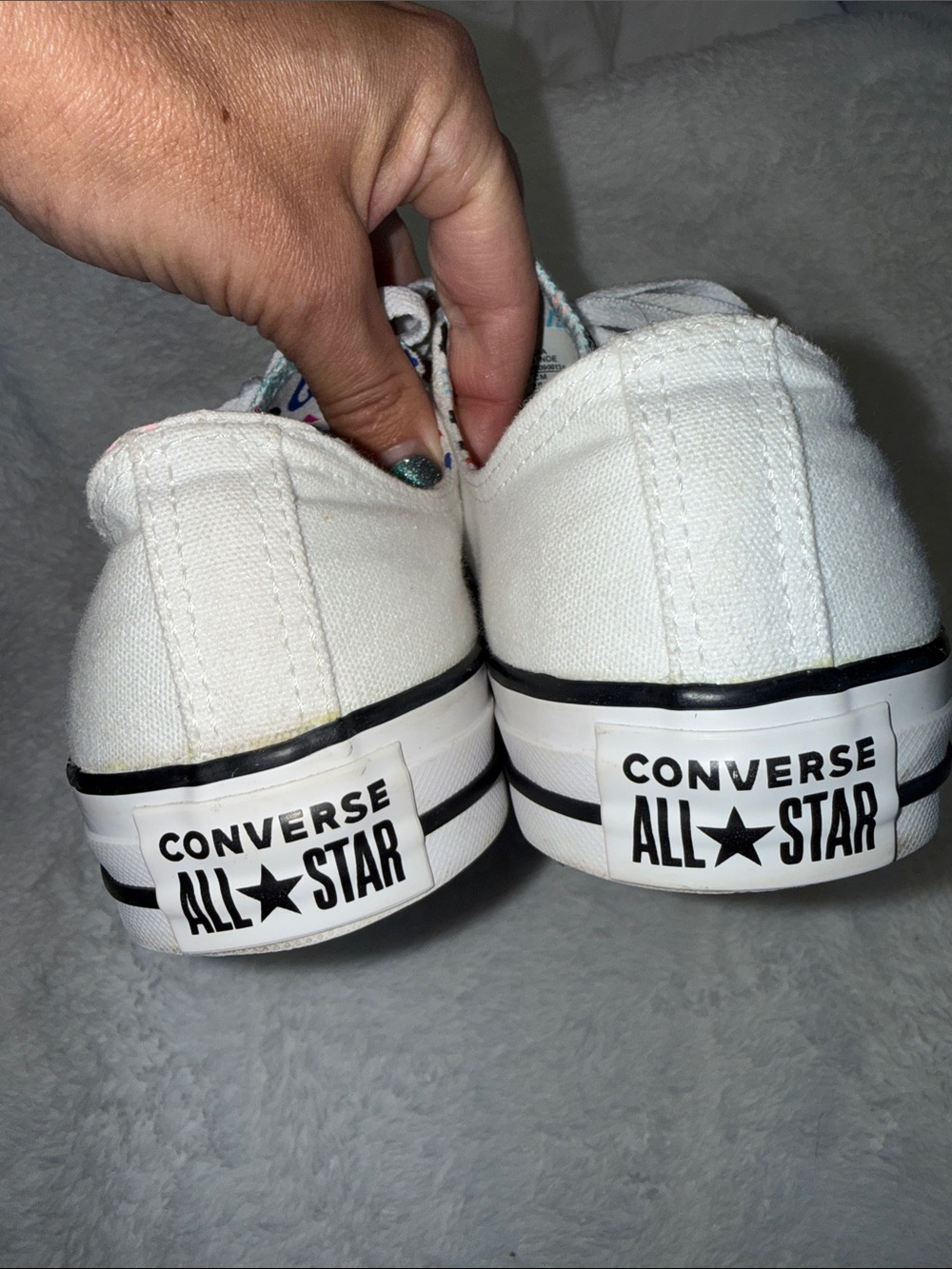 Converse Women's Chuck Taylor All Star Double Tongue White Canvas Sneakers - Picture 8 of 10
